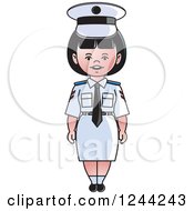 Clipart Of A Female Pilot Royalty Free Vector Illustration by Lal Perera