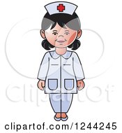 Clipart Of A Female Nurse Royalty Free Vector Illustration by Lal Perera