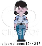 Police Woman In A Blue Uniform