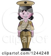 Poster, Art Print Of Police Woman In A Green Uniform