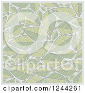 Clipart Of A Background Of Faded Green Leaves Over White Royalty Free Vector Illustration