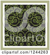 Poster, Art Print Of Background Of Swirls Forming An Ornate Design In Green