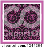 Poster, Art Print Of Background Of Swirls Forming An Ornate Design In Pink