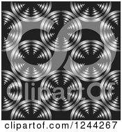 Clipart Of A Background Of Silver Circles On Black Royalty Free Vector Illustration by Lal Perera