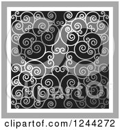 Poster, Art Print Of Background Of Swirls Forming An Ornate Design In Silver