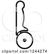 Clipart Of A Black And White Pizza Cutter Royalty Free Vector Illustration by Lal Perera