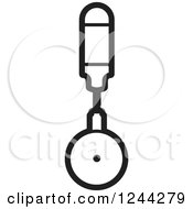 Clipart Of A Black And White Pizza Cutter 3 Royalty Free Vector Illustration