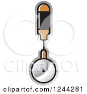 Clipart Of A Brown Handled Pizza Cutter Royalty Free Vector Illustration