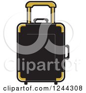 Poster, Art Print Of Black And Gold Rolling Suitcase