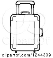 Clipart Of A Black And White Rolling Suitcase Royalty Free Vector Illustration by Lal Perera