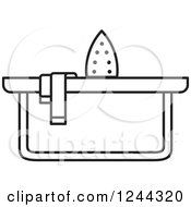 Clipart Of A Black And White Ironing Board 2 Royalty Free Vector Illustration