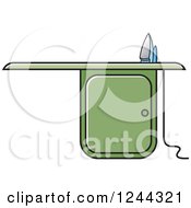 Clipart Of A Green Ironing Board Royalty Free Vector Illustration by Lal Perera