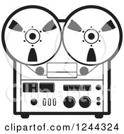 Poster, Art Print Of Black And White Vintage Tape Or Film Recorder