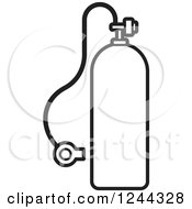 Clipart Of A Black And White Diving Cylinder Royalty Free Vector Illustration