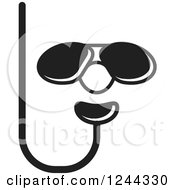 Clipart Of Black And White Diving Goggles And Snorkel Royalty Free Vector Illustration by Lal Perera