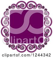 Clipart Of A Purple Swirl Frame Border Royalty Free Vector Illustration