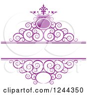 Poster, Art Print Of Purple Crown And Swirl Wedding Frame