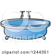 Poster, Art Print Of Blue Round Bath Tub
