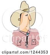 Clipart Of A Cowboy Man In A Plaid Shirt Royalty Free Illustration