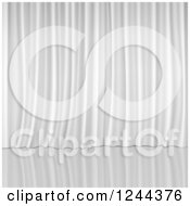 Clipart Of A White Curtain Background Royalty Free Vector Illustration by vectorace