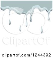 Clipart Of A Silver Dripping Liquid Royalty Free Vector Illustration