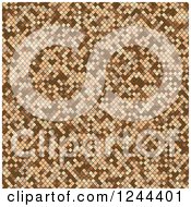 Poster, Art Print Of Brown Pixel Tile Or Square Background Texture