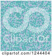 Clipart Of A Puple And Turquoise Pixel Background Royalty Free Vector Illustration