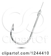 Clipart Of A 3d Sharp Hook Royalty Free Vector Illustration