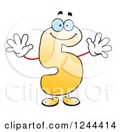 Clipart Of A Happy Cartoon Number Five Royalty Free Vector Illustration