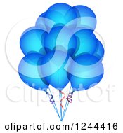 Poster, Art Print Of Bunch Of Blue Party Balloons