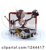 Poster, Art Print Of 3d Red Android Robot Hockey Goalie 2