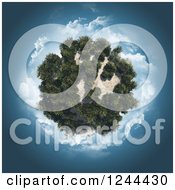 Clipart Of A 3d Globe Planet With Trees And Clouds Royalty Free Illustration