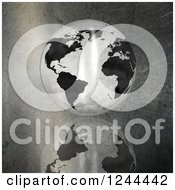 Clipart Of A 3d Globe On Metal Royalty Free Illustration