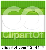 Clipart Of A Green Soccer Ball Background With White Text Space And Stripes Royalty Free Vector Illustration