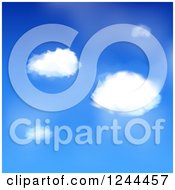 Poster, Art Print Of Background Of Blue Sky And Puffy White Clouds