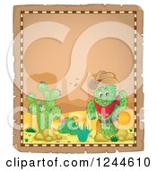 Poster, Art Print Of Sheriff Cactus In The Desert On A Parchment Page
