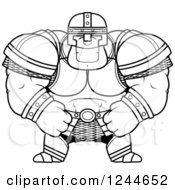 Clipart Of A Black And White Brute Muscular Warrior Man Grinning Royalty Free Vector Illustration