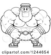 Poster, Art Print Of Black And White Brute Muscular Zeus Man Grinning