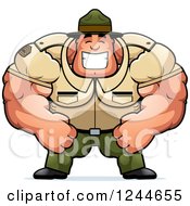 Poster, Art Print Of Brute Muscular Drill Sergeant Man Grinning