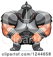 Clipart Of A Brute Muscular Gladiator Man In Armor Royalty Free Vector Illustration by Cory Thoman