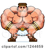 Clipart Of A Mad Brute Muscular Hercules Man Royalty Free Vector Illustration by Cory Thoman