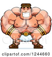 Poster, Art Print Of Brute Muscular Hercules Man Grinning