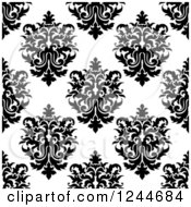 Poster, Art Print Of Seamless Background Pattern Of Black And White Damask Floral 11