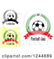 Poster, Art Print Of Soccer Balls With Football Club Text