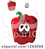 Clipart Of A Happy Red Bell Pepper Character Royalty Free Vector Illustration