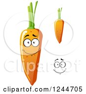 Clipart Of A Happy Carrot Character Royalty Free Vector Illustration
