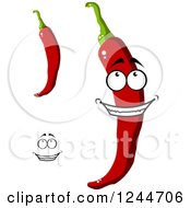 Clipart Of A Happy Chili Pepper Character Royalty Free Vector Illustration