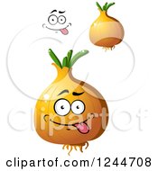 Clipart Of A Happy Onion Character Royalty Free Vector Illustration