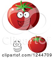 Clipart Of A Happy Tomato Character Royalty Free Vector Illustration