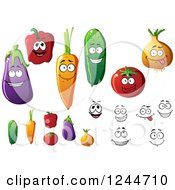 Poster, Art Print Of Happy Vegetable Characters